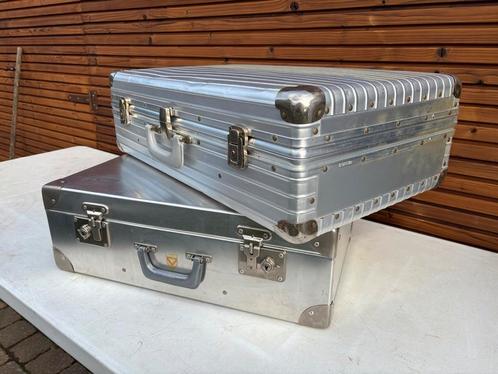 Grote alluminium Rimowa en Verlin reiskoffers, Muziek en Instrumenten, Behuizingen en Koffers, Gebruikt, Ophalen