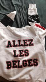 O RÈNwhite sweater: ALLEZ LES BELGES met pailletten, size: S, Ophalen of Verzenden