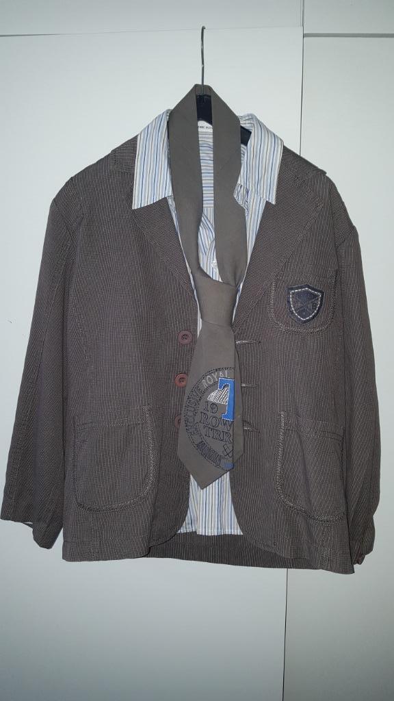 Communie set Terre Bleue maat 140 : blaser, hemd en das, Kinderen en Baby's, Kinderkleding | Maat 140, Zo goed als nieuw, Jongen