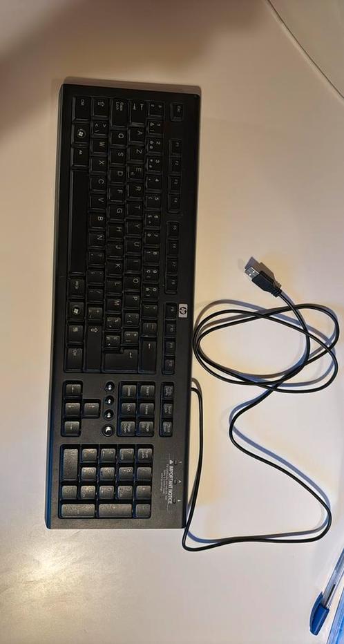 HP Toetsenbord Keyboard azerty, Computers en Software, Toetsenborden, Gebruikt, Azerty, Bedraad, Ophalen of Verzenden