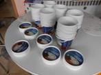 plastic emmertjes wit met deksel rond hengsel 1,2L aldi, Ophalen of Verzenden
