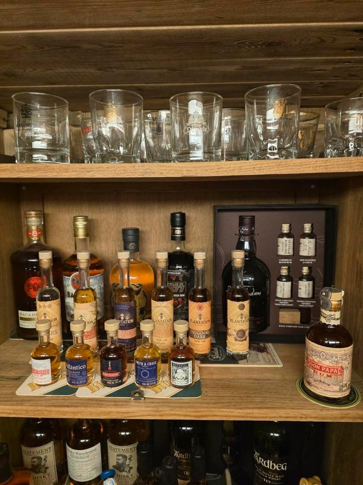 Rum verzameling, Bacardi, Don Papa, Dos Maderas, Volbeat,enz, Verzamelen, Wijnen, Nieuw, Overige typen, Vol, Ophalen