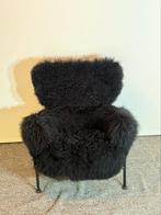 Prachtige schaapswol zwarte fauteuil karl lagerfeld, Huis en Inrichting, Fauteuils, Ophalen, Zo goed als nieuw