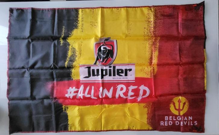 vlag Jupiler Belgian Red Devils all in red Belgische vlag, Diversen, Vlaggen en Wimpels, Nieuw, Ophalen of Verzenden