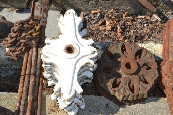 6 oude gietijzeren ankers, Tuin en Terras, Tuinwanddecoratie, Ophalen