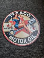 Reclamebord texaco motor oil, Ophalen of Verzenden, Reclamebord
