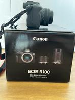 Canon EOS R100 + 2 Lenzen + geheugenkaart 64 GB, Audio, Tv en Foto, Fotocamera's Digitaal, Ophalen of Verzenden, Zo goed als nieuw