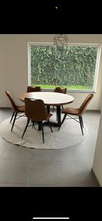 Eettafel eikenhout te koop, Huis en Inrichting, Ophalen, Zo goed als nieuw, Vijf personen of meer, Industrieel