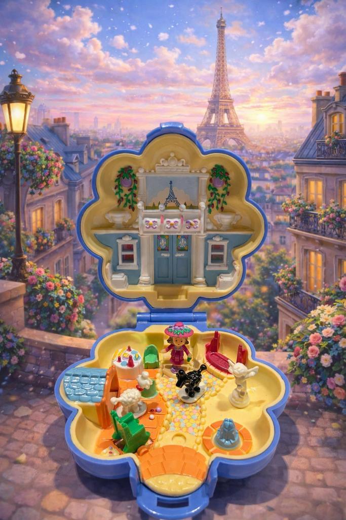 Vintage Polly Pocket Fifi’s Parisian Apartment, Verzamelen, Poppetjes en Figuurtjes, Gebruikt, Ophalen of Verzenden