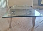 Salontafel glas metaal, Huis en Inrichting, Tafels | Salontafels, Ophalen, Gebruikt, 100 tot 150 cm, 50 tot 100 cm