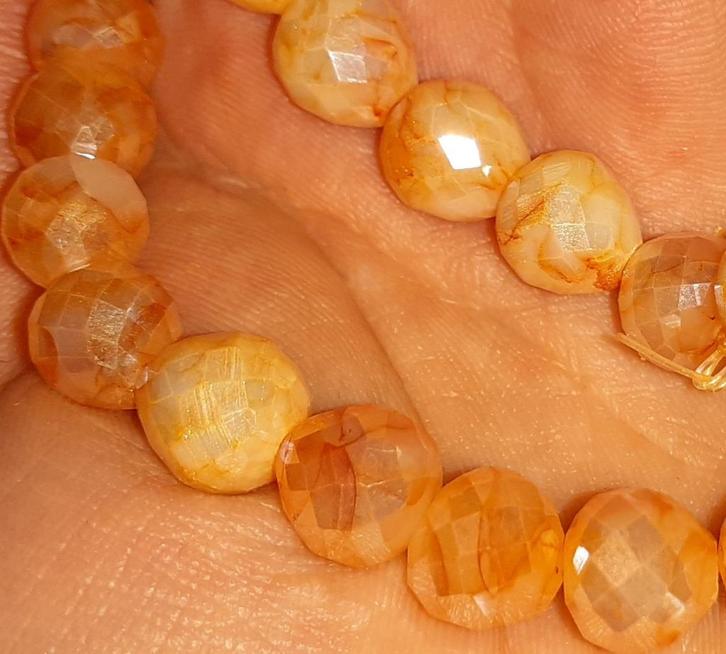 lot kralen speciaal oranje facet 8mm +- 40, Hobby en Vrije tijd, Kralen en Sieraden maken, Nieuw, Kraal, Verzenden