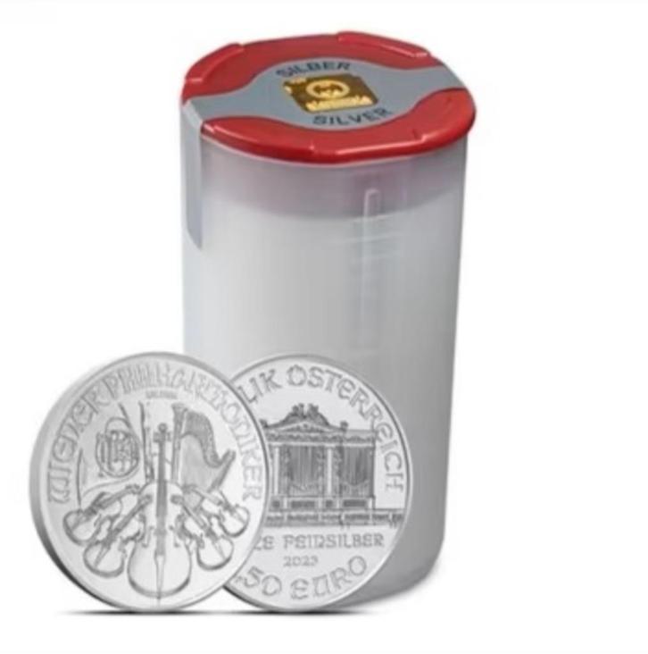 Tube Zilveren 1oz Oostenrijkse Philharmoniker (20 stuks), Postzegels en Munten, Munten | Europa | Euromunten, Losse munt, Zilver