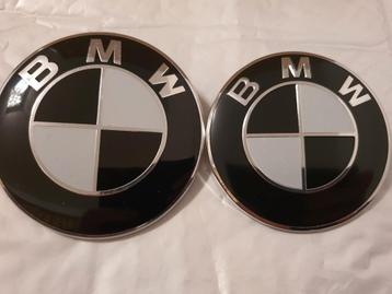 Bmw motorkap capot kofferbak logo zwart wit 82 mm 74 mm beschikbaar voor biedingen
