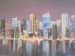 olieschilderij Manhattan by night (60x80cm), Ophalen of Verzenden