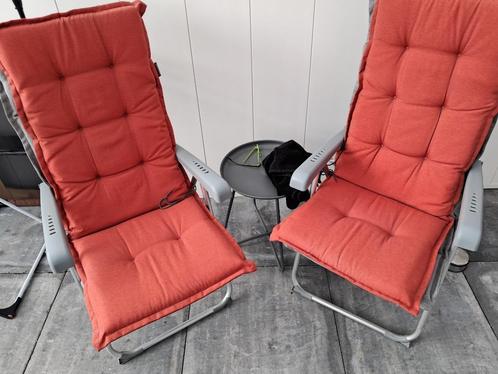 Tuinstoel kussens 2 stuks 120 x 50 cm Z.G.A.N. (NL+31), Tuin en Terras, Tuinmeubel-accessoires, Zo goed als nieuw, Ophalen