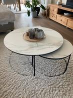 Set van 2 salontafels, Huis en Inrichting, Tafels | Salontafels, Ophalen, Zo goed als nieuw, Metaal, Minder dan 50 cm