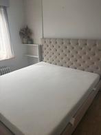 Bed + matras 160x200 (Maison du monde), Huis en Inrichting, Ophalen, Beige, Tweepersoons, Landelijk