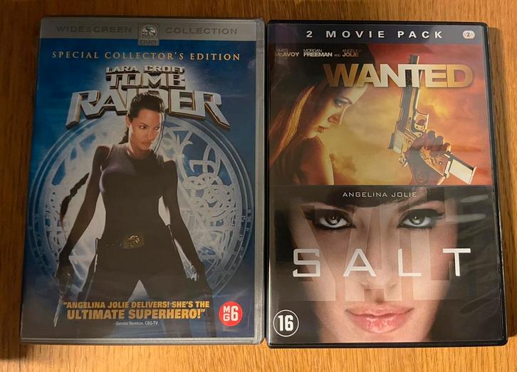 Dvd’s Angelina Jolie oa Wanted/Salt (=1box), Cd's en Dvd's, Dvd's | Avontuur, Gebruikt, Vanaf 16 jaar, Ophalen
