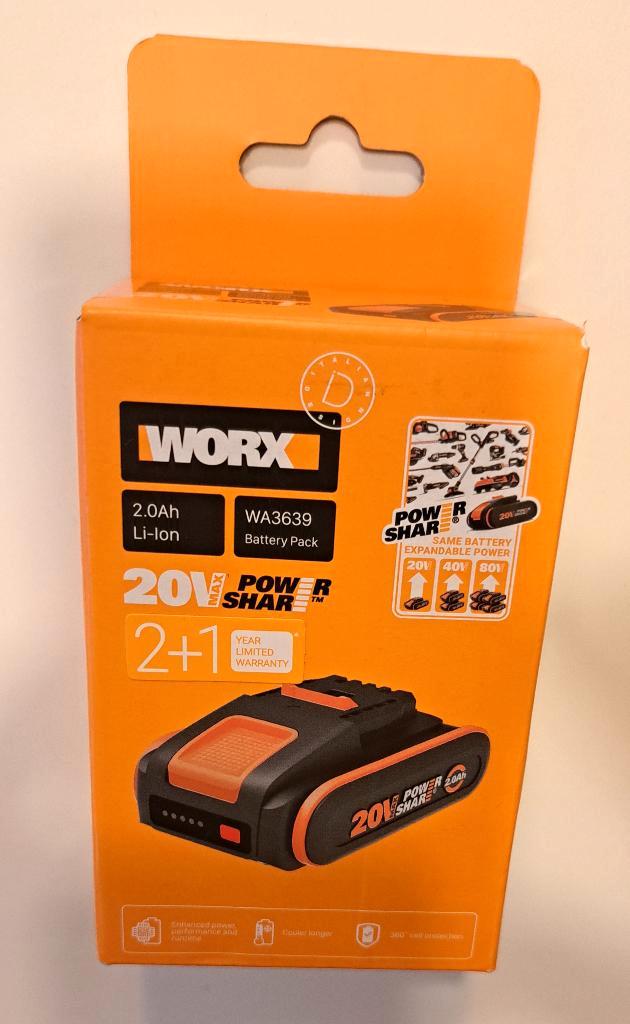 Batterie Worx WA3639 20V 2.0Ah. Neuf sous cello., Doe-het-zelf en Bouw, Gereedschap | Boormachines, Nieuw, Ophalen