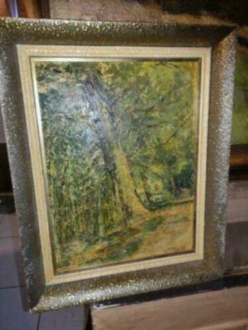 huile sur panneau signe lucien fontaine beschikbaar voor biedingen