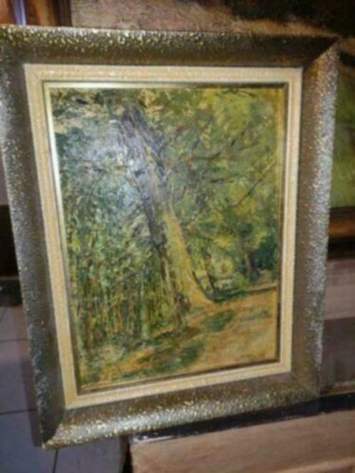 huile sur panneau signe lucien fontaine, Antiek en Kunst, Kunst | Schilderijen | Klassiek, Ophalen of Verzenden