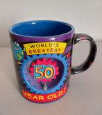 mok verjaardag 50 jaar world's greatest 50 year old (nieuw), Ophalen of Verzenden, Nieuw, Keramiek, Kop(pen) en/of Schotel(s)