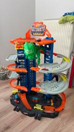 Circuit HotWheels Ultieme garage, Ophalen, Racebaan, Opwindmechanisme, Zo goed als nieuw