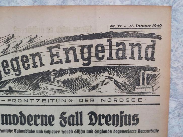 Krant Kriegsmarine Wehrmacht Engeland Schip Duitsland Boot, Collections, Revues, Journaux & Coupures, Journal, 1940 à 1960, Envoi