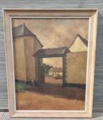 Huile sur panneau ferme a Nivelles signe Jules Vinet 1953, Antiek en Kunst, Ophalen of Verzenden