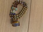 Bague et bracelet Dyrberg Kern avec strass, Handtassen en Accessoires, Ringen, Gebruikt, Overige kleuren, Ophalen of Verzenden