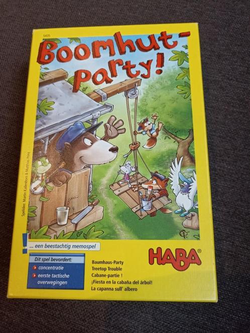 Boomhut-party! (HABA gezelschapsspel), Hobby en Vrije tijd, Gezelschapsspellen | Bordspellen, Zo goed als nieuw, Een of twee spelers