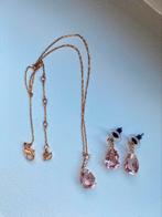 Swarovski juwelensetje rosé goud/roze, Bijoux, Sacs & Beauté, Colliers, Comme neuf, Or, Rose, Avec cristal