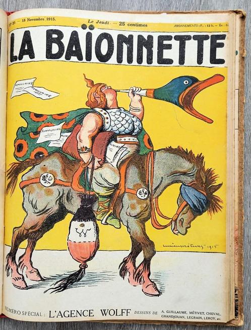 La Baïonnette 1915 Volume 2 - 13 nummers ingebonden WO1, Antiquités & Art, Antiquités | Livres & Manuscrits, Enlèvement ou Envoi