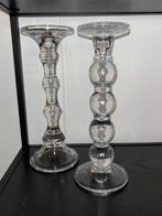 2 kandelaars in glas, Ophalen, Glas