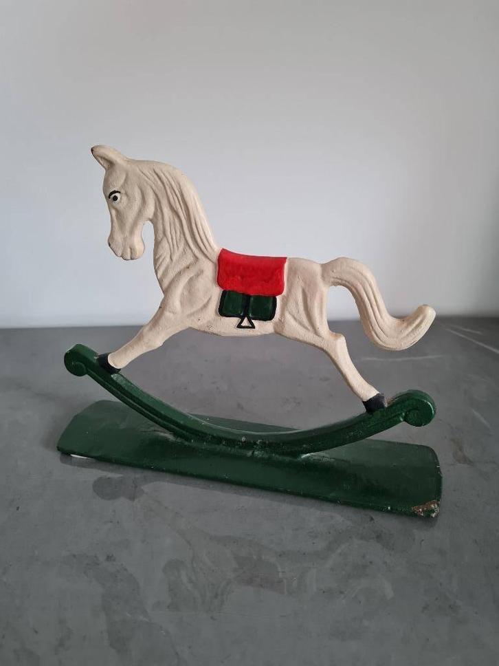 Vintage gietijzeren schommelpaard - decoratie, Verzamelen, Retro, Ophalen of Verzenden