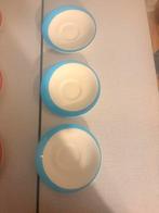 Drie blauwe ondertassen Atomic Boch, Antiek en Kunst, Antiek | Servies los, Ophalen