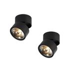 QAZQA Spot Go Nine tubo - Zwart - Industrieel - NIEUW (2x), Metaal of Aluminium, Nieuw, Ophalen of Verzenden, Led