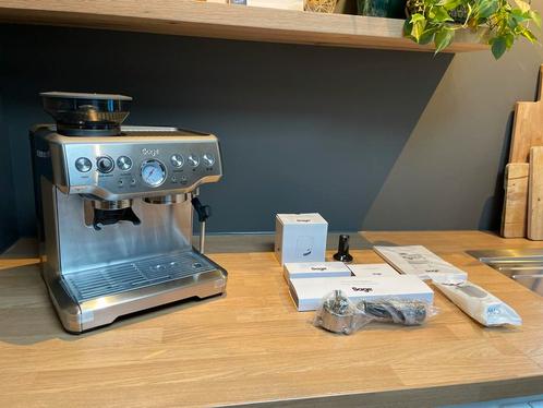 Sage Barista Express Stainless Steel Espresso, Garantie, Elektronische apparatuur, Koffiezetapparaten, Zo goed als nieuw, Koffiebonen