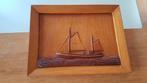 Houten kader met schip 28 x 37, Huis en Inrichting, Woonaccessoires | Lijsten, Ophalen, Gebruikt