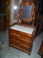 MOOIE  OUDE MACHONIEHOUTEN COMMODE MET KLIKSPIEGEL, Ophalen