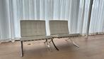 Barcelona chairs off white leder (2 stuks) Original by Knoll, Huis en Inrichting, Fauteuils, Ophalen, Gebruikt