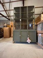 BUFFETKAST  groen metaal glas exclusief 142 cm breed actie, Huis en Inrichting, 100 tot 150 cm, 200 cm of meer, Nieuw, Ophalen of Verzenden