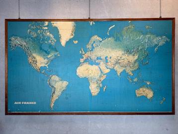 Vintage Xxl Air France ‘Airway’ Map – 1970’S beschikbaar voor biedingen