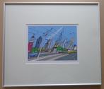 ROEL SMEETS / DE HAVEN / KLEURZEEFDRUK / 44x50cm / KADER SIG, Antiek en Kunst, Kunst | Litho's en Zeefdrukken, Ophalen of Verzenden