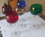 Set van 5 vintage wijnglazen – elk in een andere kleur glas, Ophalen