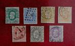 1870 Koning Leopold II, serie, 7 stuks, gestempeld, Staatshoofden, Ophalen of Verzenden, Gestempeld, Gestempeld