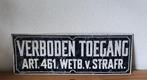Metalen reclamebord Verboden Toegang, Verzamelen, Ophalen of Verzenden, Gebruikt, Reclamebord