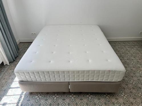 Compleet tweepersoonsbed (160x200 cm), Huis en Inrichting, Slaapkamer | Bedden, Gebruikt, Twijfelaar, 160 cm, 200 cm, Hout, Wit