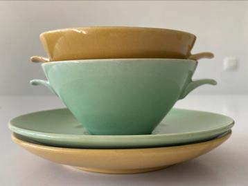 Villeroy & Boch 2 oude kommetjes met bordjes, Ophalen of Verzenden