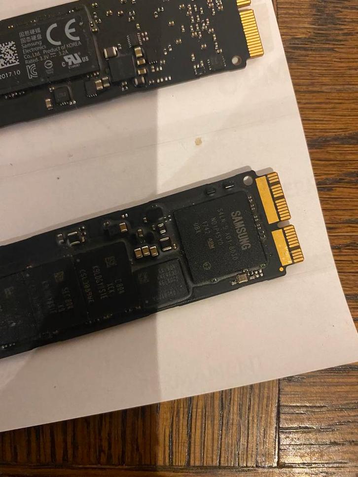 2x SSD - 128GB/st - MAC 2017 - (A1466 etc,..) - Pcie 3.0 x4, Computers en Software, Harde schijven, Zo goed als nieuw, SSD, Ophalen of Verzenden